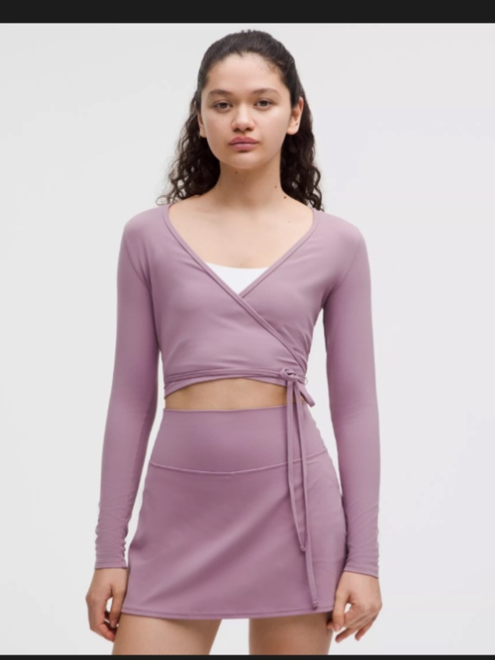 lululemon athletica Dusty Mauve Wrap Crop Top